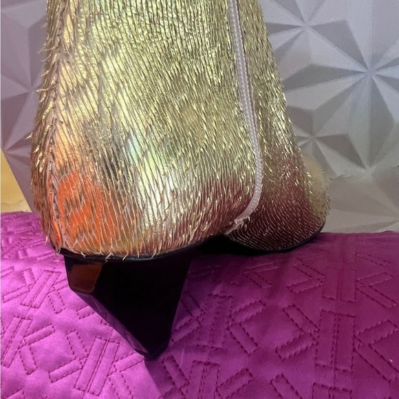 AGL MADE IN ITALY Gold Women's Ankle Boots Diamond shaped heel| size EU39 - Picture 6 of 10